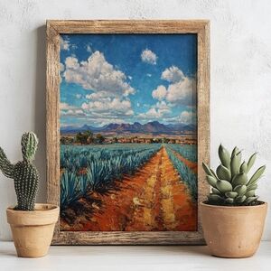 Agave Field Art Print – Mexican Landscape Wall Art, Tequila Farm Photography